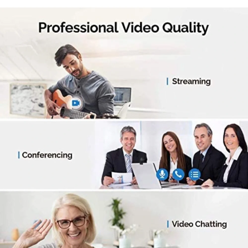 PC Webcam for Streaming HD 1080P, Vitade 960A USB Pro with Ring Light